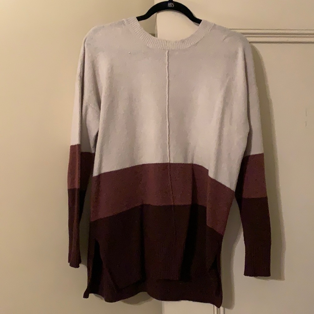 Cream and purple cozy top